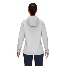 Mammut Softshell Jacket Sapuen SO Hooded - 4-Way Stretch - Light Grey Women